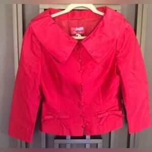 Escada hot pink silk blazer with bows